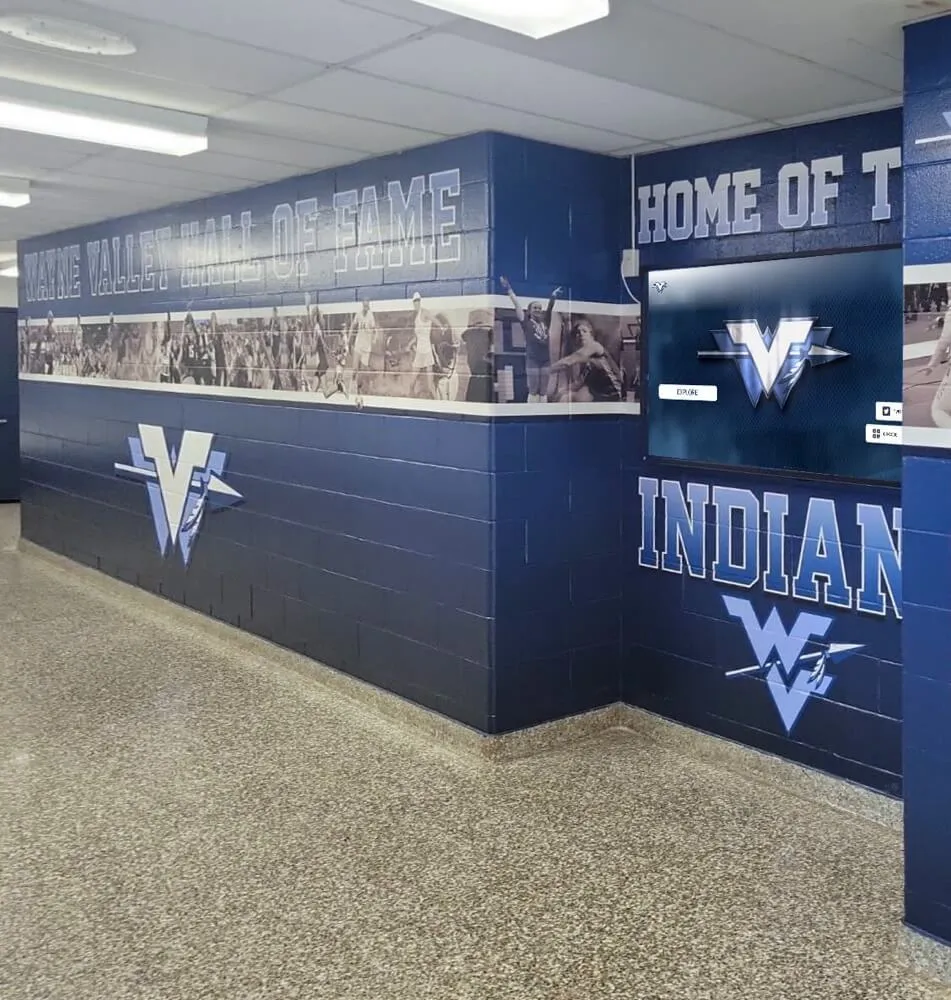 School athletic hallway