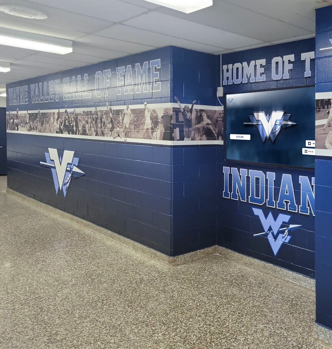 Wall of fame display installation